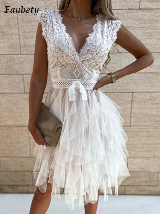 Elegant Lace and Chiffon Party Dress - 4 Designs