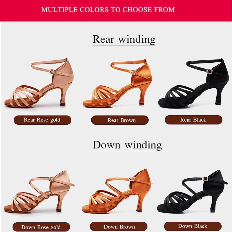 Alexa - Women's Soft Sole Latin Dance Shoes with Customised Heel - Rose Gold, Black or Brown