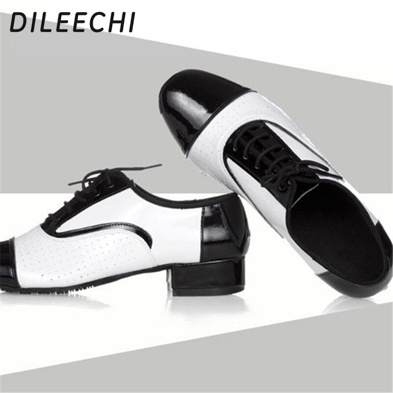 Zapatos de baile latino de suela blanda de cuero genuino para hombres -  Tacón de 2 cm o 4 cm