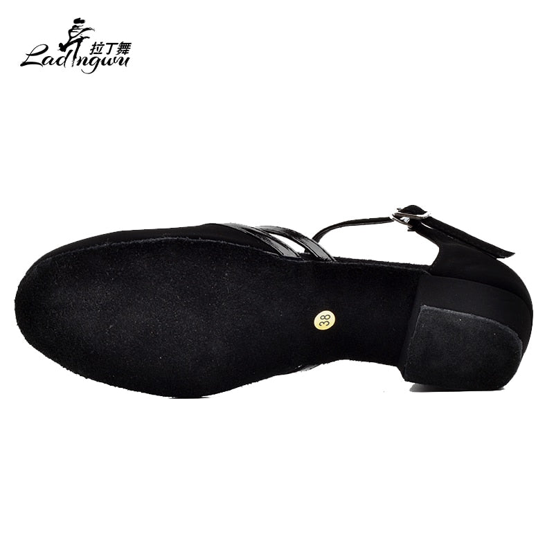 Sally - Flannel Square Heel Latin Dance Shoes Soft Sole 3cm Heel